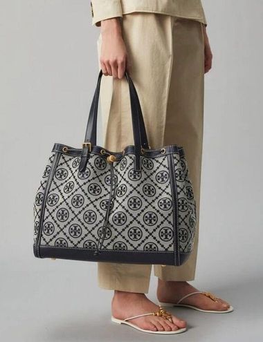 Tory Burch T Monogram Jacquard Tote Bag - Tory Navy • Price »