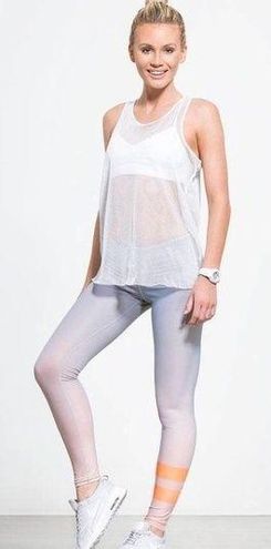 ALO Airbrush Ombre/Gradient High Rise Gray Black Stripe Legging xxs