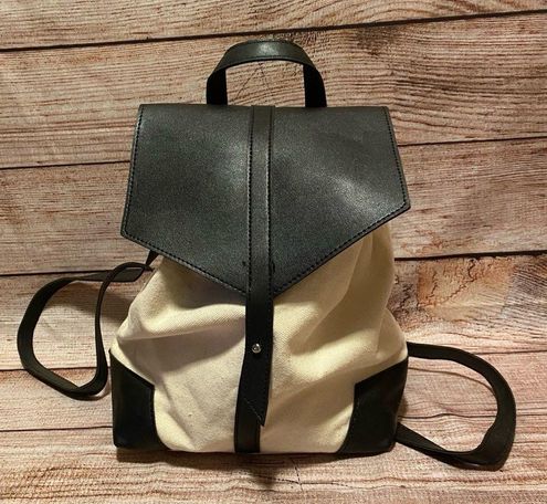 Deux Lux Ivory/Black Canvas/Vegan Leather Backpack - $23 - From