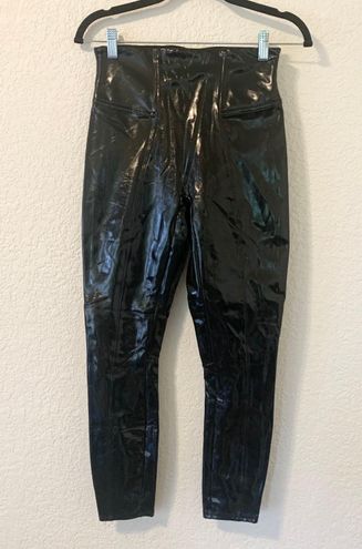 Spanx Faux Patent Leather Shiny High Rise Leggings in Classic Black Size SP  - $55 - From Alex