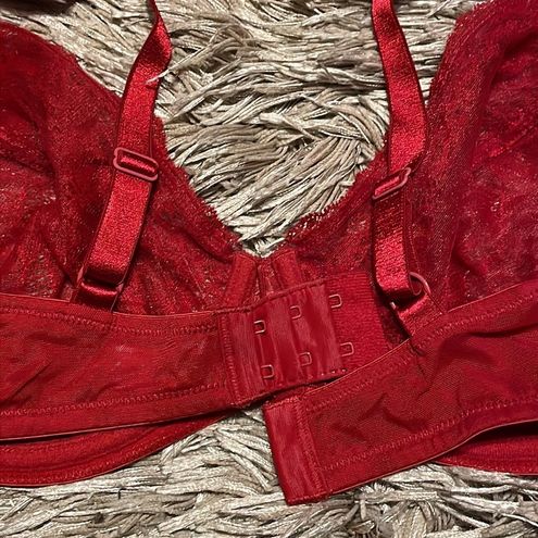 Liz & Co . Red Lace Underwire 38D Bra Size undefined - $14 - From