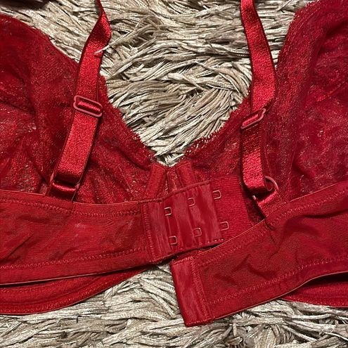 Liz & Co . Red Lace Underwire 38D Bra Size undefined - $14 - From Tara