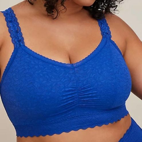 Torrid Bralite - 4-Way Stretch Lace Blue Bralette 2X NWT Surf The