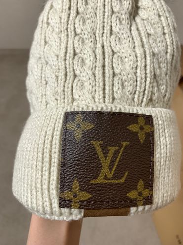 LV Pom Pom Beanie - Black Upcycled – GoldenLadderInteriors