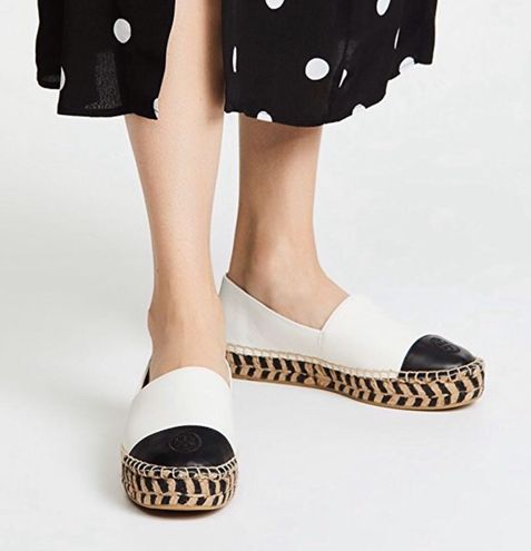 Tory Burch Colour Block Logo Platform Espadrilles Black Size 9 - $175 (23%  Off Retail) New With Tags - From Alyssa