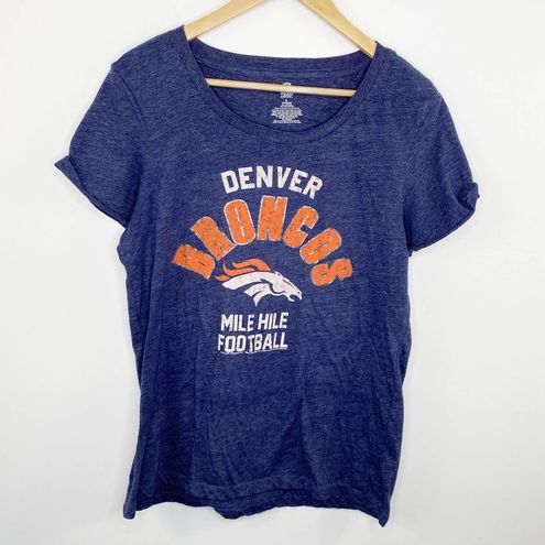 Buy the Women's Denver Broncos Short Sleeve Fan Shirt Sz L