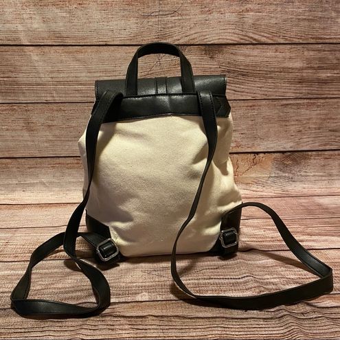 Deux Lux Ivory/Black Canvas/Vegan Leather Backpack - $23 - From