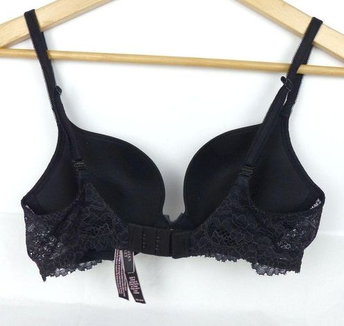 Victoria's Secret Dream Angel Smooth Floral Lace Push Up Bra Black 32C  Crossback Size undefined - $35 - From Karina