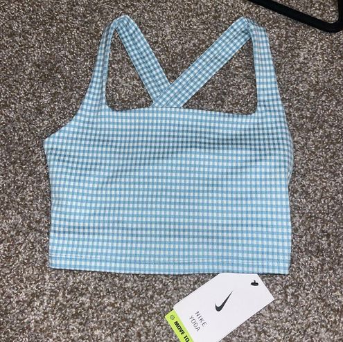 Nike Yoga Cropped Gingham Blue