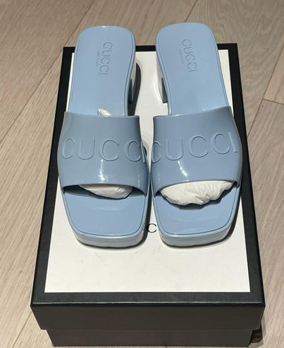 Gucci Rubber Slide in Blue