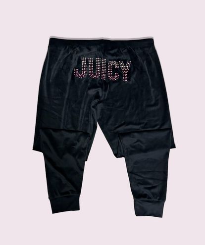 Juicy Couture Velour Jogger Pajama Set Black Size L - $70 New With
