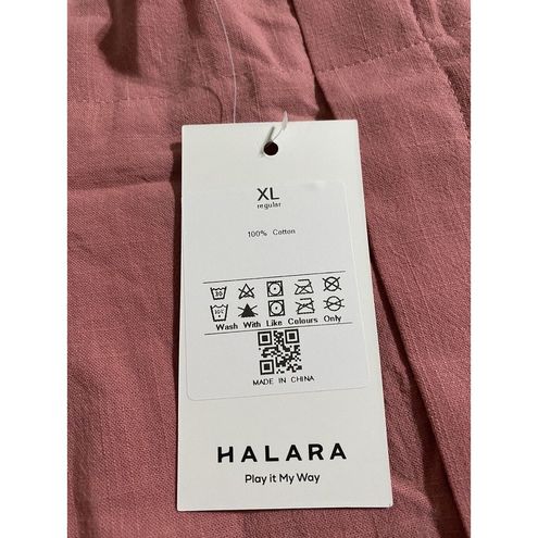 Halara Plicated Side Pocket Wide Leg Pants Womens XL Pink Flowy