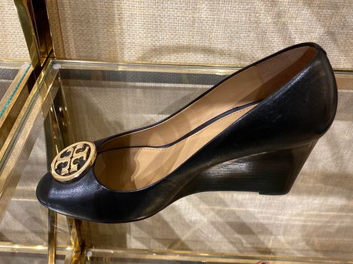 Tory Burch Benton 2 85mm Peep Toe Nappa Wedges Black Size - $180 (38% Off Retail) New With Tags - From Le Tory Burch Benton 2 85mm Peep Toe Nappa Wedges Black Size - $180 (38% Off Retail) New With Tags - From Le