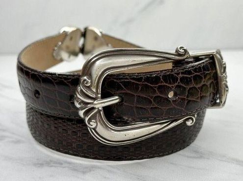 Buy Vintage Brighton Belt Brown Leather Medium Embossed Leather