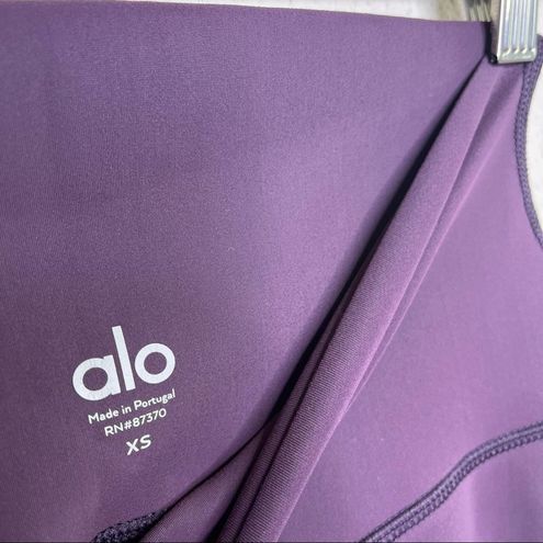 Alo Yoga Burgundy Plum Ripped High Waisted Leggings Size XS - $27 - From  Stephanie