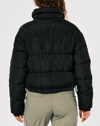 Hollister Nylon Mock-Neck Puffer Jacket