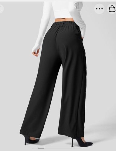 Women's High Waisted Plicated Side Pocket Wide Leg Waffle Work Pants -  Halara