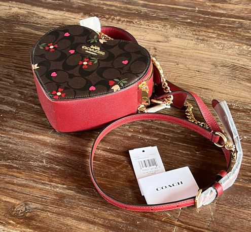 🎀Coach Heart Crossbody In Signature Canvas With Heart Petal Print