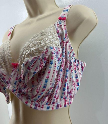 Elomi Kim Underwire Plunge Bra Stretch Lace 4340 Pizzazz Print 34L Size  undefined - $40 - From W