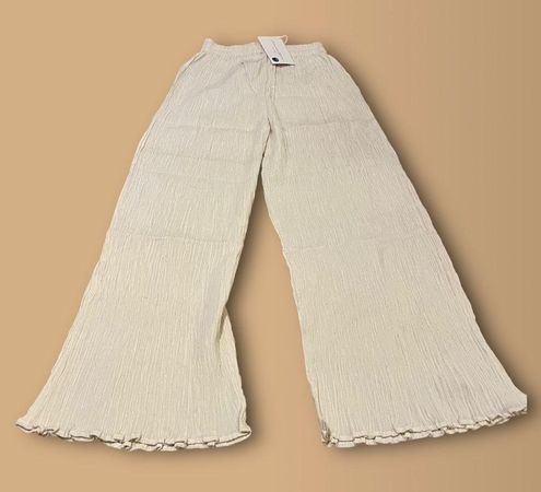 SAVANNAH MORROW Ivory NWT Flow Organic Cotton Wide-Leg Pants Size Small -  $148 New With Tags - From Julia