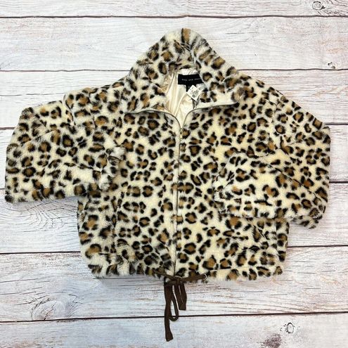 Victoria's Secret PINK Know One Cares Pink Leopard Faux Fur Semi