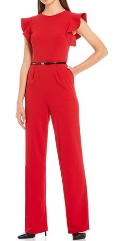 Calvin Klein Red Jumpsuit Size 6 - $26 (48% Off Retail) - From Melissa