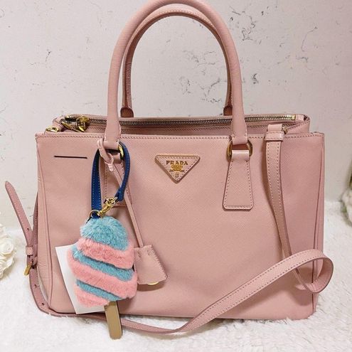 Prada, Bags, Prada Saffiano Lux Medium Galleria Double Zip Tote Bag Nude  Pink