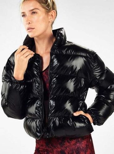 Fabletics Shiny Black Puffer Jacket - $50 (57% Off Retail) New