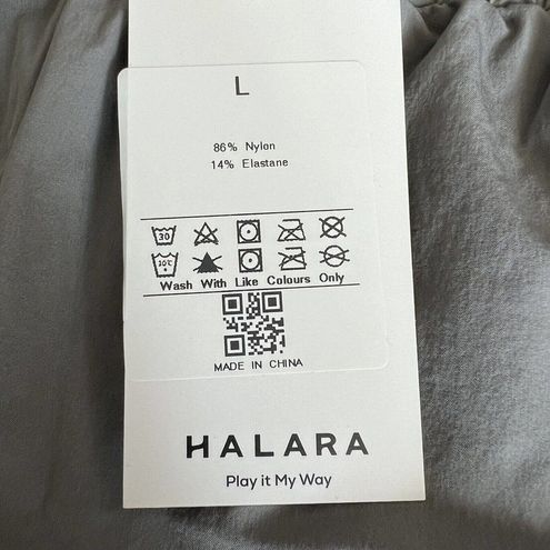 Halara Womens Large Side Pocket Cargo Drawstring Waist Pants Elastic Hem  Gray