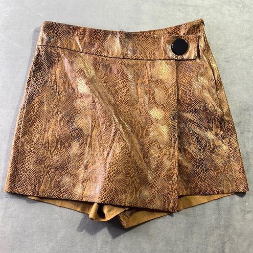 $120 Neiman Marcus Women's Brown Faux Leather Snakeskin