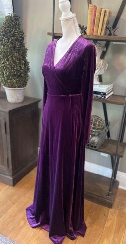 Lulus Jacinda Plum Purple Velvet Wrap Maxi Dress