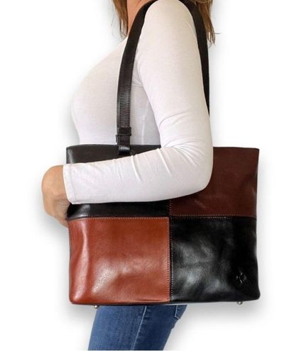 Patricia Nash Braden Colorblock Leather Tote Bag