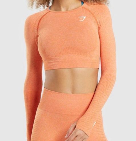 Gymshark Vital Seamless 2.0 Long Sleeve Crop Top - Orange