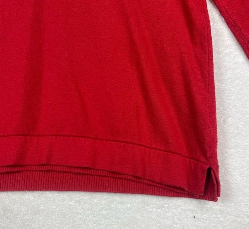 J.Jill V-Neck Sweater Womens Large Bright Red Soft Stretchy - $25 - From  Knotty