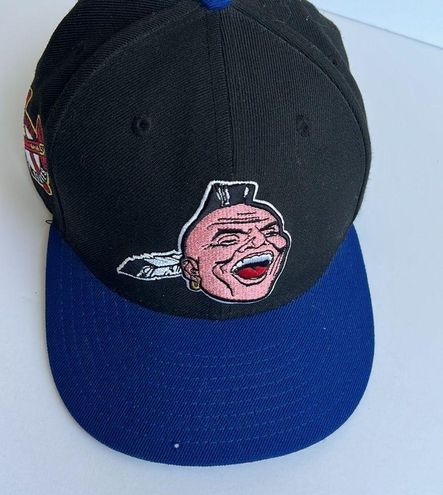 Atlanta Braves New Era Fitted Hat Screaming Chief Noc-A-Homa Banned Cap Sz  7 1/4 - $93 - From Melissa