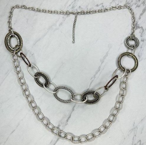 Chunky Silver Chain Link Necklace Statement Necklace 