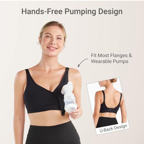 Momcozy Smooth Pumping Bra Hands Free, Comfort Nursing and Pumping Bra, S-3XL