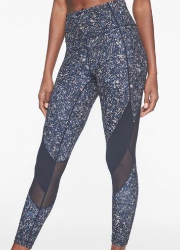 Athleta Navy Blue Sandstone Salutation Mesh 7/8 High Rise Leggings - $34 -  From Angelica