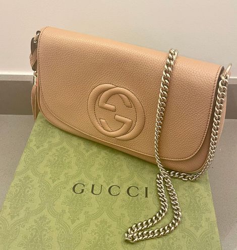 NWT!!! Gucci Soho Gg Chain Tote Satchel Black Embossed Leather Shoulder Bag