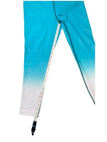 Zyia Teal Venom Ombre Metallic Light N Tight Hi-Rise 7/8 24