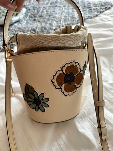 Tory Burch Emerson Appliqué Mini Bucket NWT New Cream Bag, $428