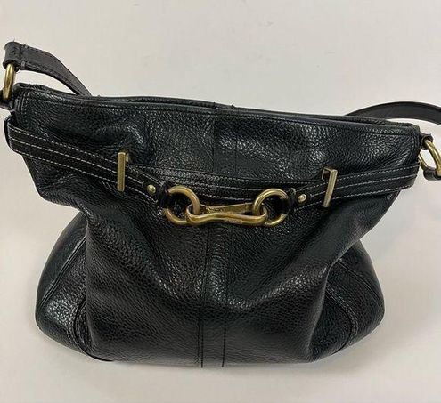 Vintage Coach Black Peppled Leather Hamilton Y2K Mini Shoulder 