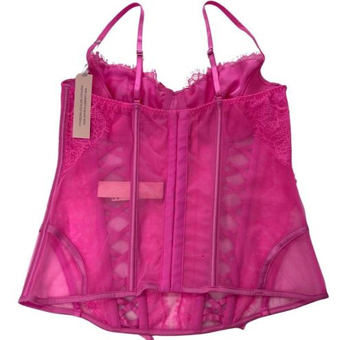 Victoria's Secret VS WICKED UNLINED LACE-UP CORSET Pink Size M