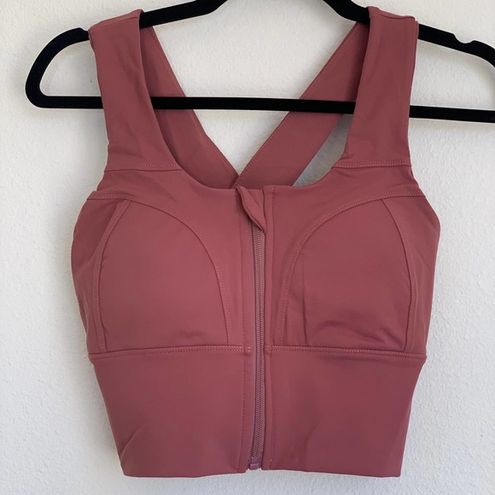 Halara NWT Medium Support Zip Front Sports Bra in Pink Size 1X - $22 New  With Tags - From Desert