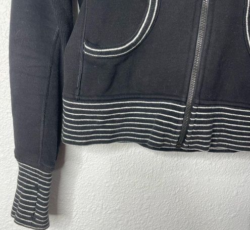 Lululemon Black White Parallel Stripe Scuba Hoodie Size 8 - $75 - From Paige