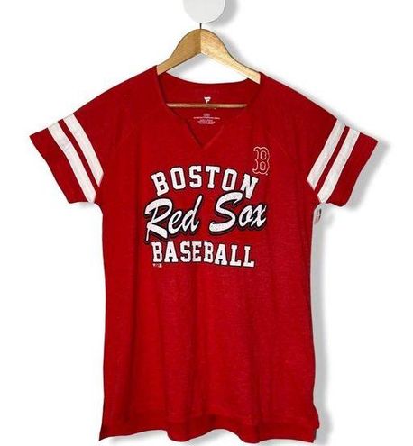 Fanatics red Boston Red Sox raglan notch neck women's T-Shirt