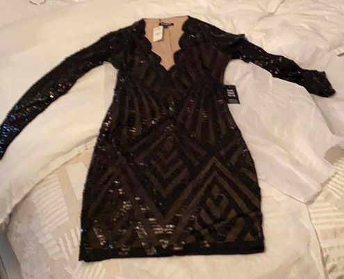 express long sleeve sequin dress