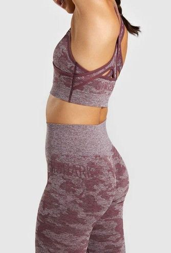 Gymshark Camo Seamless Sports Bra in Winter Berry Red Size XS - $50 New  With Tags - From May