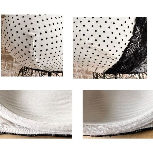 Cacique Balconette Bra 44DDD Cream Polka Dots Lace Underwire Lightly Pad…  Size undefined - $27 - From Waynette