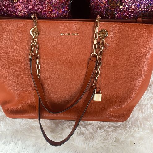 Michael Kors Burnt Orange/ Tan Leather Satchel Bag